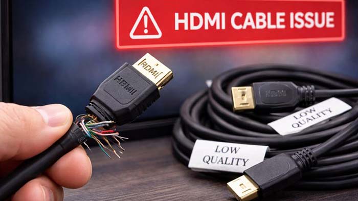 خرابی یا کیفیت پایین کابل HDMI