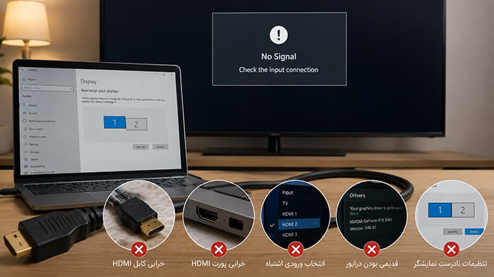 علت شناسایی نشدن کابل HDMI پس از نصب