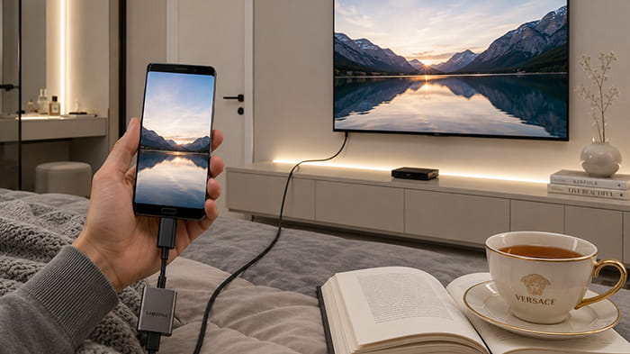 طریقه نصب کابل HDMI از گوشی به تلویزیون