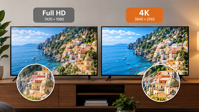 تفاوت رزولوشن 4K با Full HD چیست؟